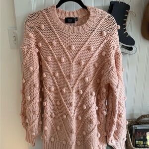 Vici Blush Textured Knit Sweater